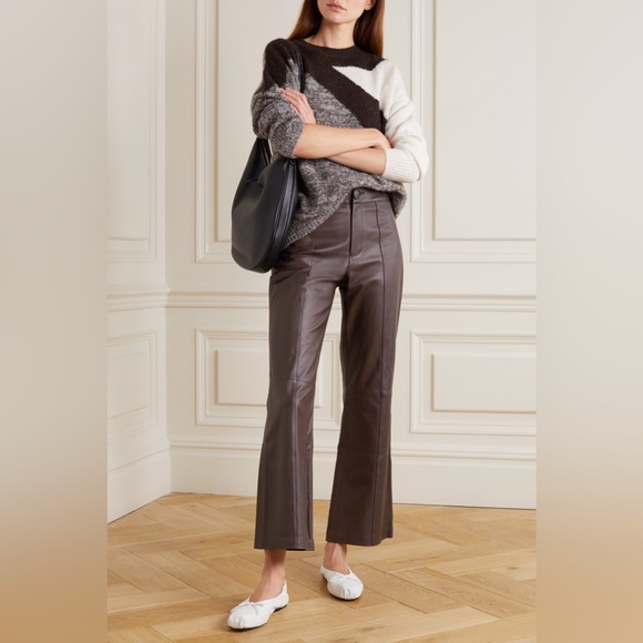 NWOT VINCE Leather flared pants- extremely soft!!! - Picture 1 of 16